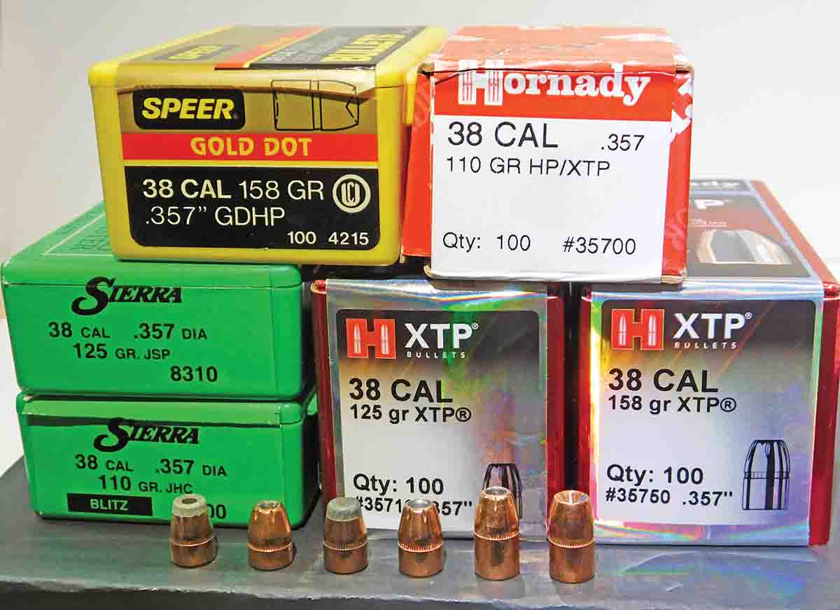 Six factory loads were tested in the LCR. The 38 Special +P ammunition was included in testing because it is commonly chosen to help mitigate recoil in smaller 357 Magnums. The loads were very easy to control but lacked performance when compared to 357 Magnum loads.